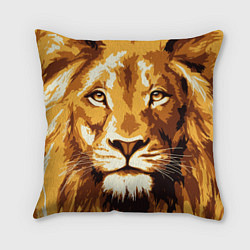 Подушка квадратная Взгляд льва, цвет: 3D-принт