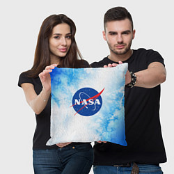 Подушка квадратная NASA НАСА, цвет: 3D-принт — фото 2