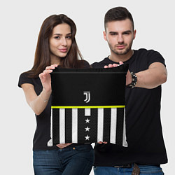 Подушка квадратная Juventus Back to Shchool 202122, цвет: 3D-принт — фото 2