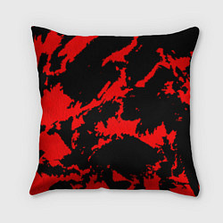 Подушка квадратная Красный на черном