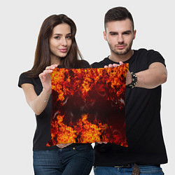 Подушка квадратная Огонь, цвет: 3D-принт — фото 2