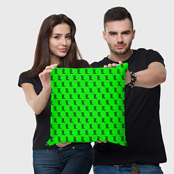 Подушка квадратная Эл паттерн зеленый, цвет: 3D-принт — фото 2