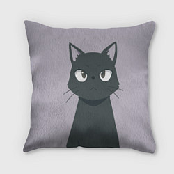 Подушка квадратная Чёрный кот, цвет: 3D-принт