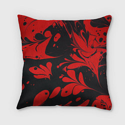 Подушка квадратная Красный Мрамор, цвет: 3D-принт
