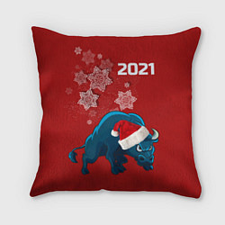 Подушка квадратная Бык 2021, цвет: 3D-принт