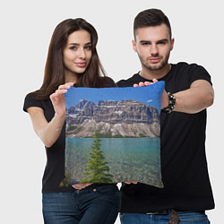 Подушка квадратная Горное озеро, цвет: 3D-принт — фото 2