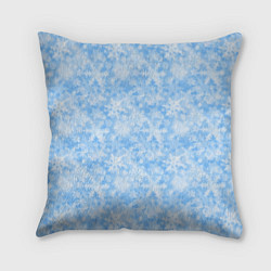 Подушка квадратная Снежинки, цвет: 3D-принт