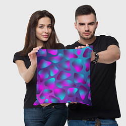 Подушка квадратная Неоновые капли, цвет: 3D-принт — фото 2