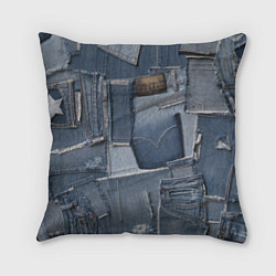 Подушка квадратная Jeans life, цвет: 3D-принт