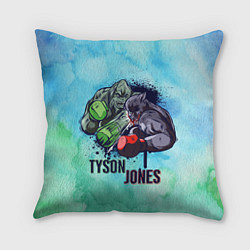 Подушка квадратная Тайсон против Джонса, цвет: 3D-принт