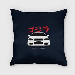 Подушка квадратная Skyline R34 Z-Tune, цвет: 3D-принт