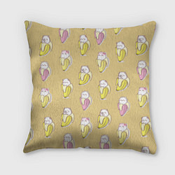 Подушка квадратная Кот и банан, цвет: 3D-принт