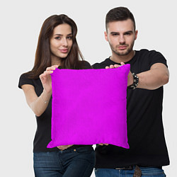 Подушка квадратная Маджента без рисунка, цвет: 3D-принт — фото 2