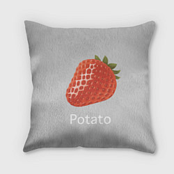 Подушка квадратная Strawberry potatoes, цвет: 3D-принт