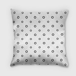 Подушка квадратная Черно-белый узор в горошек, цвет: 3D-принт
