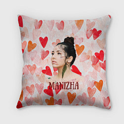 Подушка квадратная Manizha на фоне сердечек