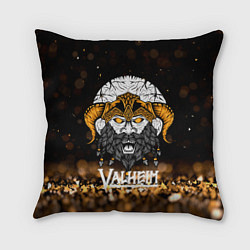 Подушка квадратная Valheim Viking Gold, цвет: 3D-принт