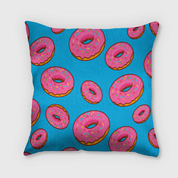 Подушка квадратная Пончики, цвет: 3D-принт