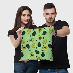 Подушка квадратная Авокадо, цвет: 3D-принт — фото 2