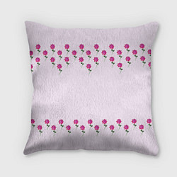 Подушка квадратная Розовые цветы pink flowers, цвет: 3D-принт