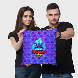 Подушка квадратная Brawl Stars Blue, цвет: 3D-принт — фото 2