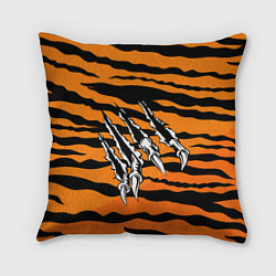 Подушка квадратная След от когтей тигра, цвет: 3D-принт