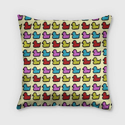 Подушка квадратная Утиный фон Утки Ducks, цвет: 3D-принт