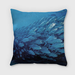 Подушка квадратная Морские рыбы, цвет: 3D-принт