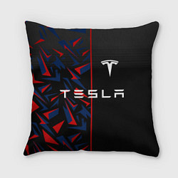 Подушка квадратная TESLA MOTORS ТЕСЛА, цвет: 3D-принт