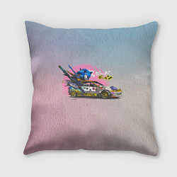Подушка квадратная Sonic racer, цвет: 3D-принт