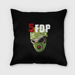 Подушка квадратная FFDP череп в каске и маске, цвет: 3D-принт