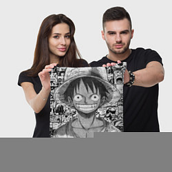 Подушка квадратная Луфи улыбается one piece, цвет: 3D-принт — фото 2