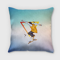 Подушка квадратная Скейтер, цвет: 3D-принт