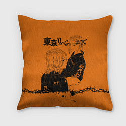 Подушка квадратная Токийские мстители ораньжевый, цвет: 3D-принт