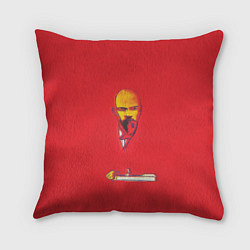 Подушка квадратная Энди Уорхол - Красный Ленин, цвет: 3D-принт