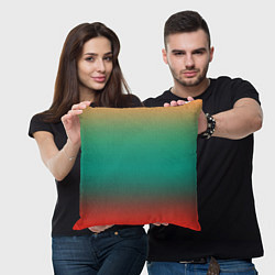 Подушка квадратная Красно-бирюзовый градиент, цвет: 3D-принт — фото 2