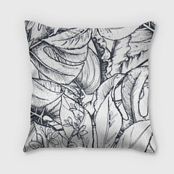 Подушка квадратная Тропические листья, цвет: 3D-принт