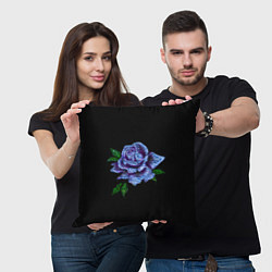 Подушка квадратная Сапфировая роза, цвет: 3D-принт — фото 2