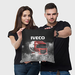 Подушка квадратная Iveco truck, цвет: 3D-принт — фото 2