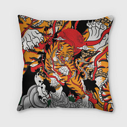 Подушка квадратная Самурайский тигр, цвет: 3D-принт