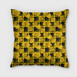 Подушка квадратная Желто-черный модный узор, цвет: 3D-принт