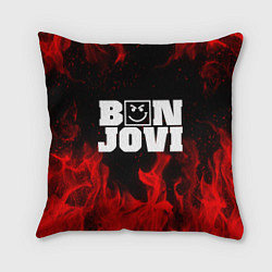 Подушка квадратная BON JOVI HAVE A NICE DAY FIRE ОГОНЬ, цвет: 3D-принт