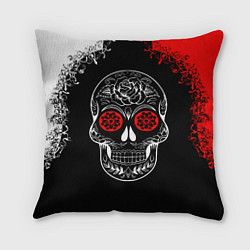 Подушка квадратная Red White Skull - Череп