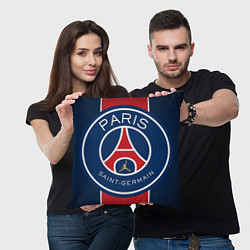 Подушка квадратная Paris Saint-Germain PSG, цвет: 3D-принт — фото 2