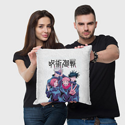 Подушка квадратная Магическая битва главные герои, цвет: 3D-принт — фото 2