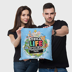 Подушка квадратная Toca Life World, цвет: 3D-принт — фото 2