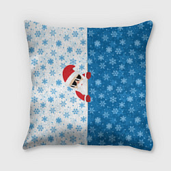 Подушка квадратная С Новым Годом дед мороз, цвет: 3D-принт