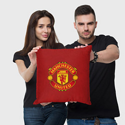 Подушка квадратная Manchester United F C, цвет: 3D-принт — фото 2