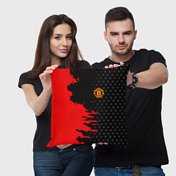 Подушка квадратная МАНЧЕСТЕР ЮНАЙТЕД FCMU MANCHESTER UNITED RED DEVIL, цвет: 3D-принт — фото 2