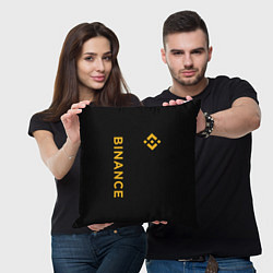 Подушка квадратная БИНАНС ЛОГО КАРБОН BINANCE LOGO, цвет: 3D-принт — фото 2